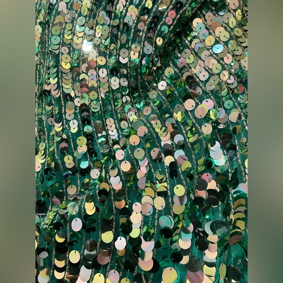 Sherri Hill sequins green mermaid dress - Picture 3 of 7